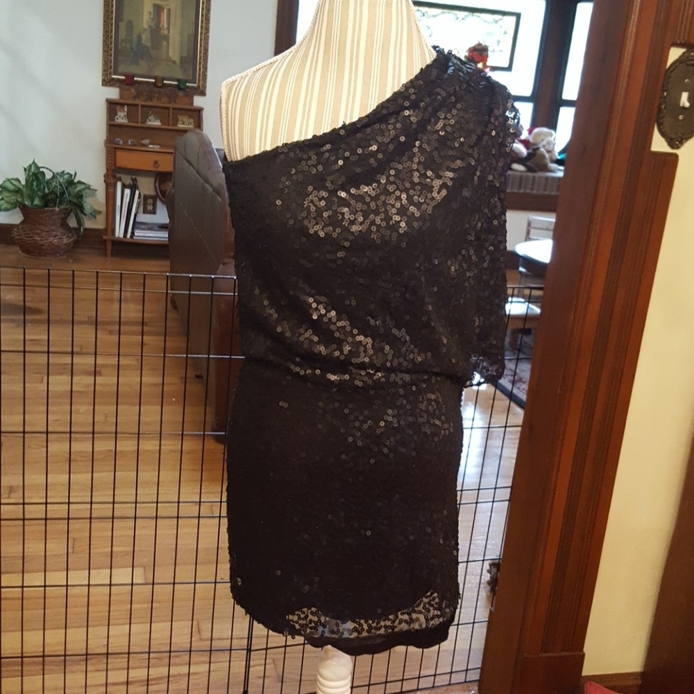 Black Sequin Jessica Simpson Cocktail Dress Size 2